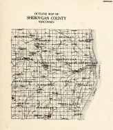 Sheboygan County Outline, Wisconsin State Atlas 1930c